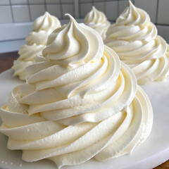 closeup of homemade white merengue