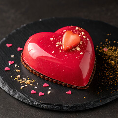 directly above shot of heart shape sweet food on background