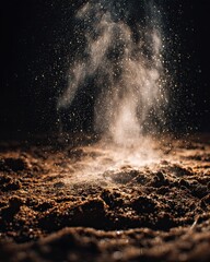 Petrichor Visual Series Fresh Earth After Rain Dust particles suspended in dim ambient light.