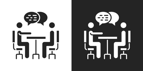 Mentoring Icon In Black And White Glyph Style