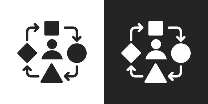 Adaptation Icon In Black And White Glyph Style