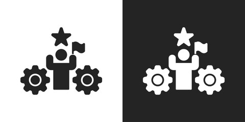 Success Icon In Black And White Glyph Style