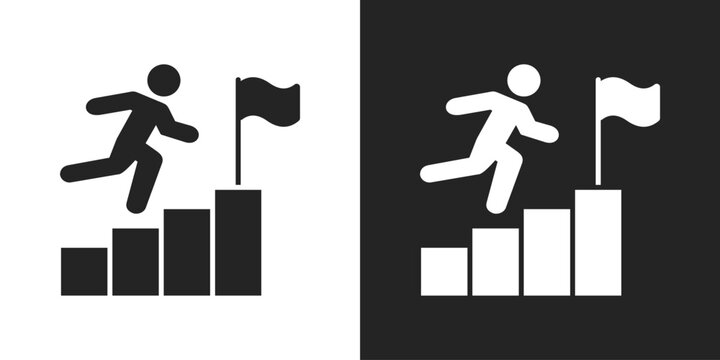 Challenge Icon In Black And White Glyph Style