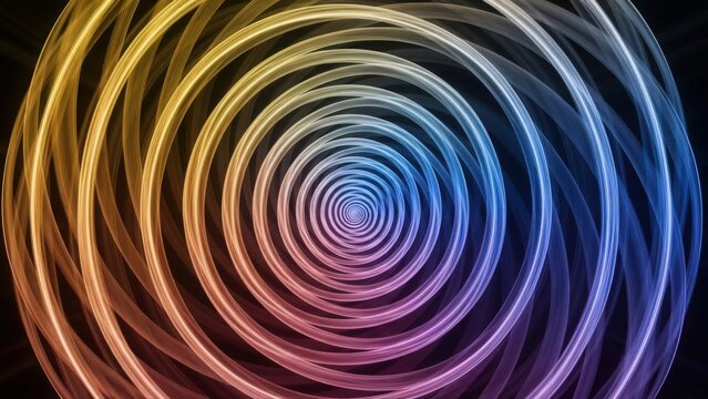 Enthralling concentric rainbow tunnel with glowing psychedelic effects
