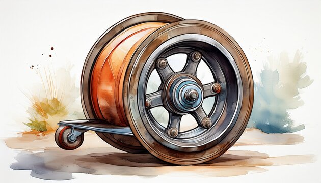 caster wheel white background