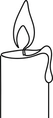 One Stroke Candlelight Icon in Linear Style.