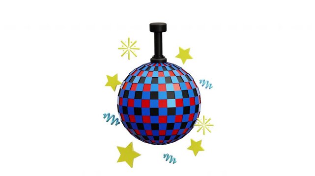 3d animation party disco ball celebration nightlife festive club suitable for event invitations, music promotions, and vibrant social media content - Powered by Adobe