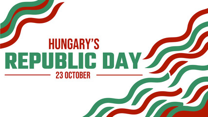 Bright and clean Hungary Republic Day banner illustration on white background for national pride and public celebrations