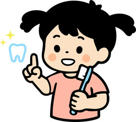 Happy Child Brushing Teeth