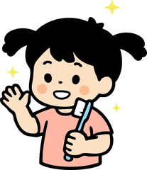 Happy Child Brushing Teeth