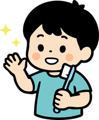 Happy Child Brushing Teeth