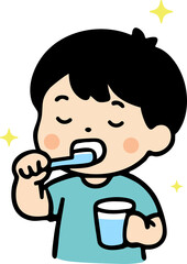 Happy Child Brushing Teeth