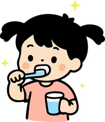 Happy Child Brushing Teeth