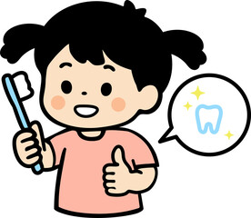 Happy Child Brushing Teeth