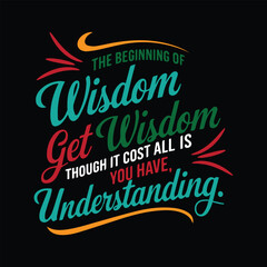 a typography concept design the text wisdom