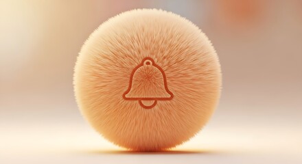 Minimalist notification icon on a stone shaped object symbolizing digital alerts and reminders