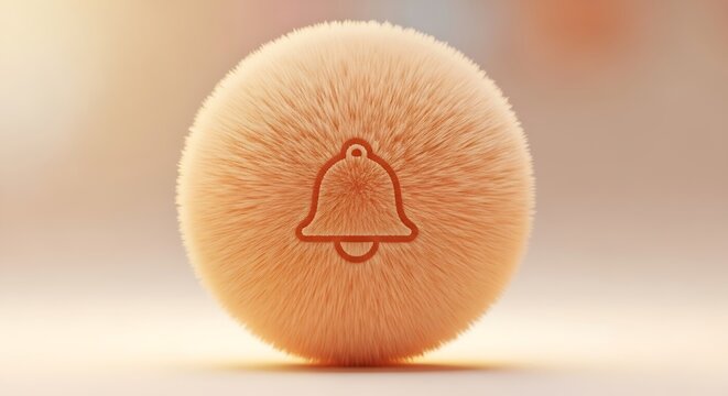 Minimalist notification icon on a stone shaped object symbolizing digital alerts and reminders