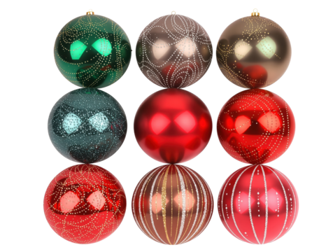 Ornament christmas holiday decoration collection isolated on transparent background