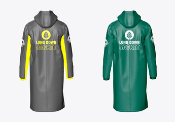 Long Down Jacket Mockup