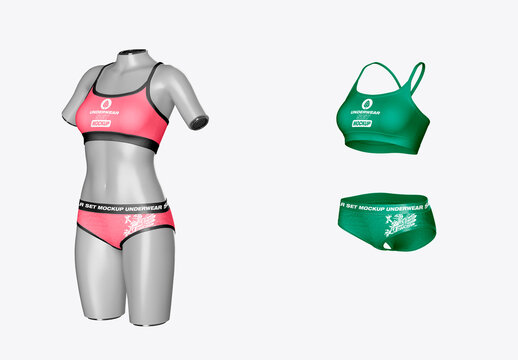 Women's Underwear Set Mockup