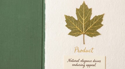 Green cover with embossed gold maple leaf and elegant text