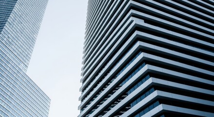 Contemporary urban architecture with abstract geometric design