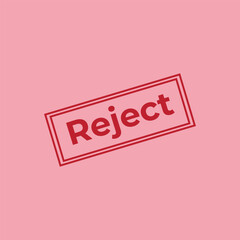 pink rubber stamp with the text rejected
