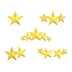 Fototapeta premium Gold stars rating set collection with gold stars. Vector illustration