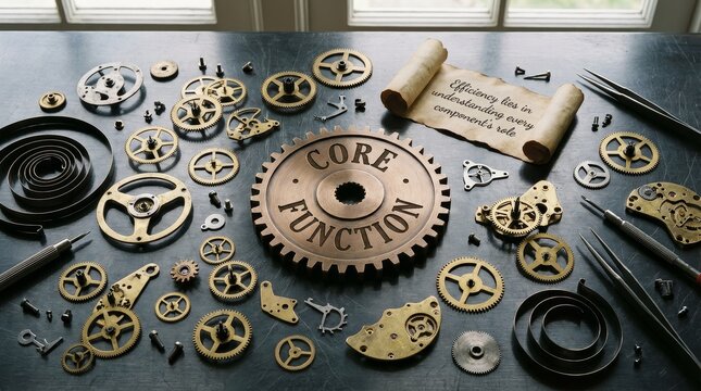 Core function gears and mechanisms with efficiency scroll