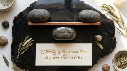 Equilibrium stones symbolize stability for sustainable ventures