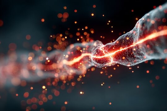 futuristic data line glowing. Generative AI - Powered by Adobe