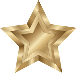 Luxury gold star. Golden value, award for success. Vip casino decoration. Vector illustration