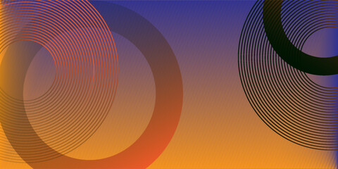 Abstract dark green modern background with circle lines. Vector illustration