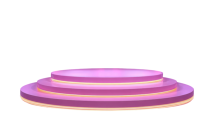 minimalistic pink circular podium with smooth gradient lighting ,design as modern display platform for product presentation isolated on white background