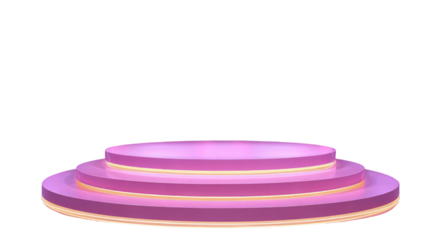 minimalistic pink circular podium with smooth gradient lighting ,design as modern display platform for product presentation isolated on white background