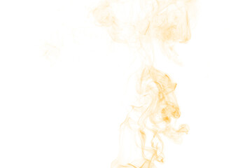 Abstract golden smoke swirling upwards against a deep black background creating an ethereal and mysterious visual effect