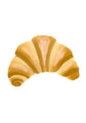 Croissant oil pastel vector icon
