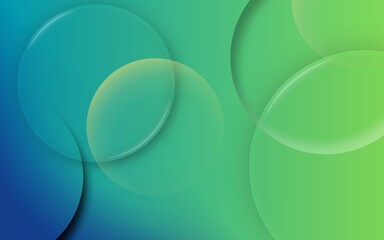 Abstract green and blue wave pattern vector illustration design with light bubbles on a technological backdrop