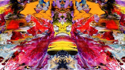 Fototapeta premium Abstract art background . Hand painting artwork on canvas .