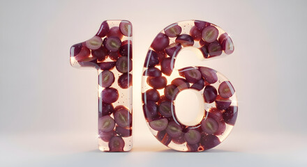 Sweet Sixteen Graphic with Grapes and Gel