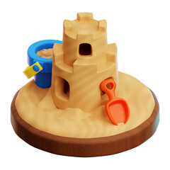 Sand Castle 3d Illustration