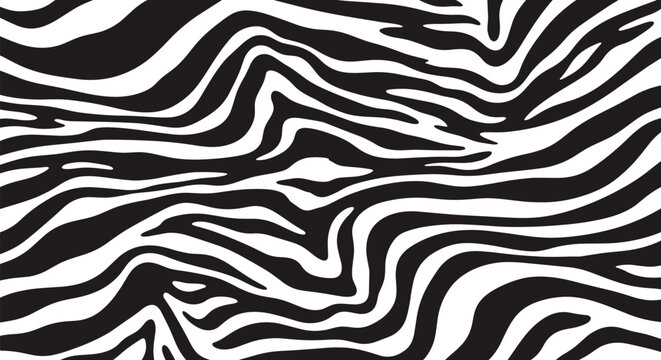 Seamless and bold black and white zebra stripe pattern, creating a classic and wild animal skin texture for backgrounds.