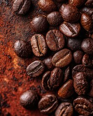 A close up image of freshly roasted coffee beans