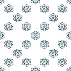 Atom vector Education colored simple seamless pattern