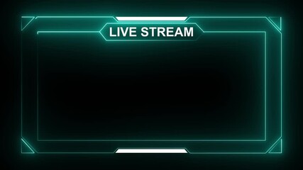 futuristic neon purple gaming stream frame overlay with hud elements.4k animation motion graphic video..