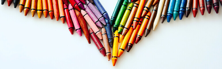 AI Generated - Heart made out of crayons on a white background. Commercial illustration artwork. Illustration. High-resolution. High-res. Premium quality. Premium. Professional grade. Quality.