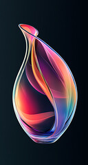 A colorful and abstract shape of glass in the style