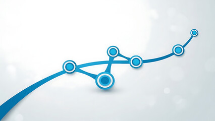 Ascending curve chart with connected dots representing successful business progress and innovation infographic.
