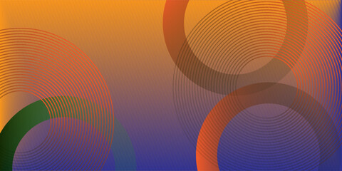 Abstract dark green modern background with circle lines. Vector illustration