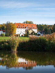 Obraz premium Village of Geras, lower austria, with autumn season colours